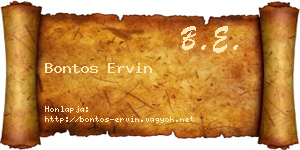 Bontos Ervin névjegykártya